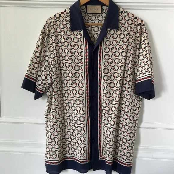 Gucci Button Down Shirt with Geometric Pattern - Picture 4 of 11
